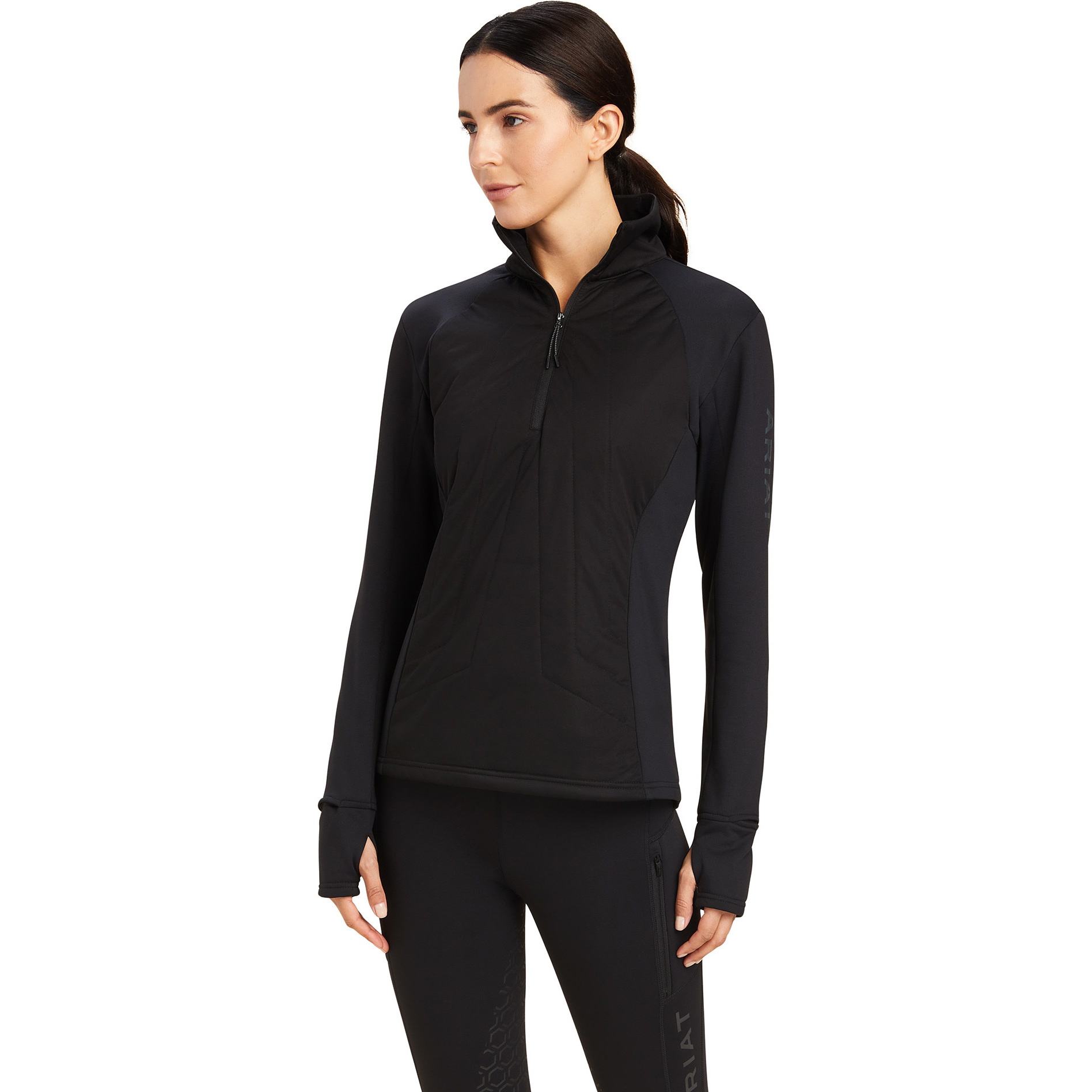 Ariat Womens Venture 1/2 Zip Sweatshirt 10041395 - Black