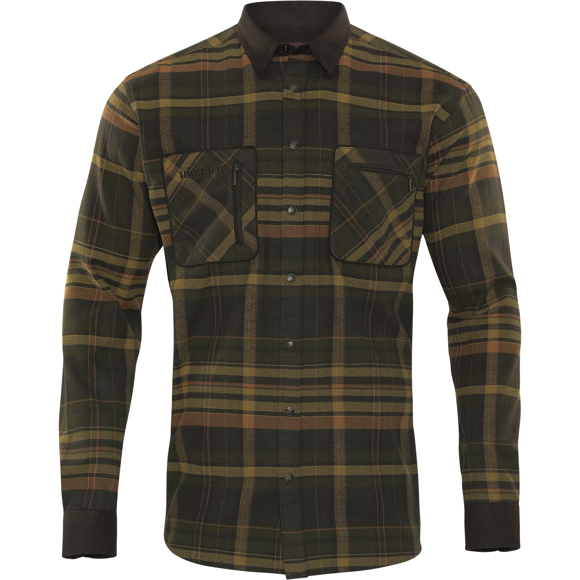 Harkila Herren Pajala Hemd 140102038 - Green / Brown