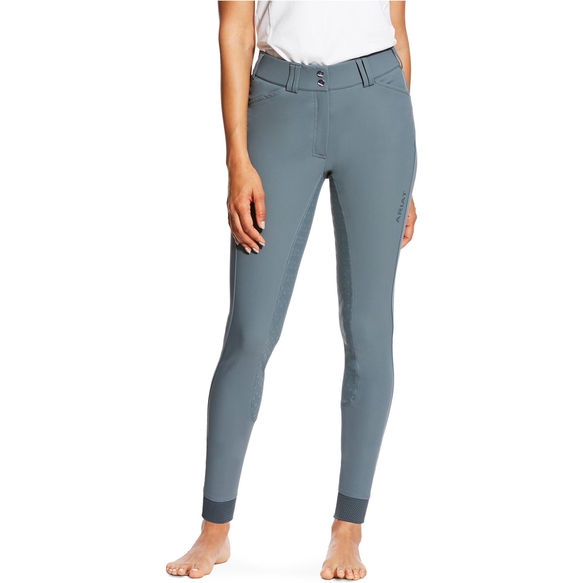 Ariat Womens Tri Factor Grip Full Seat Breeches Weathered Slate