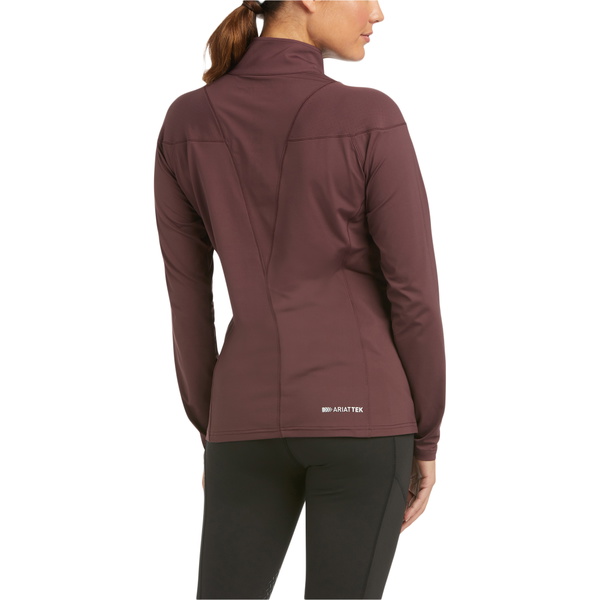 Ariat Womens Auburn 1/4 Zip Long Sleeve Baselayer Cocoa 10034797
