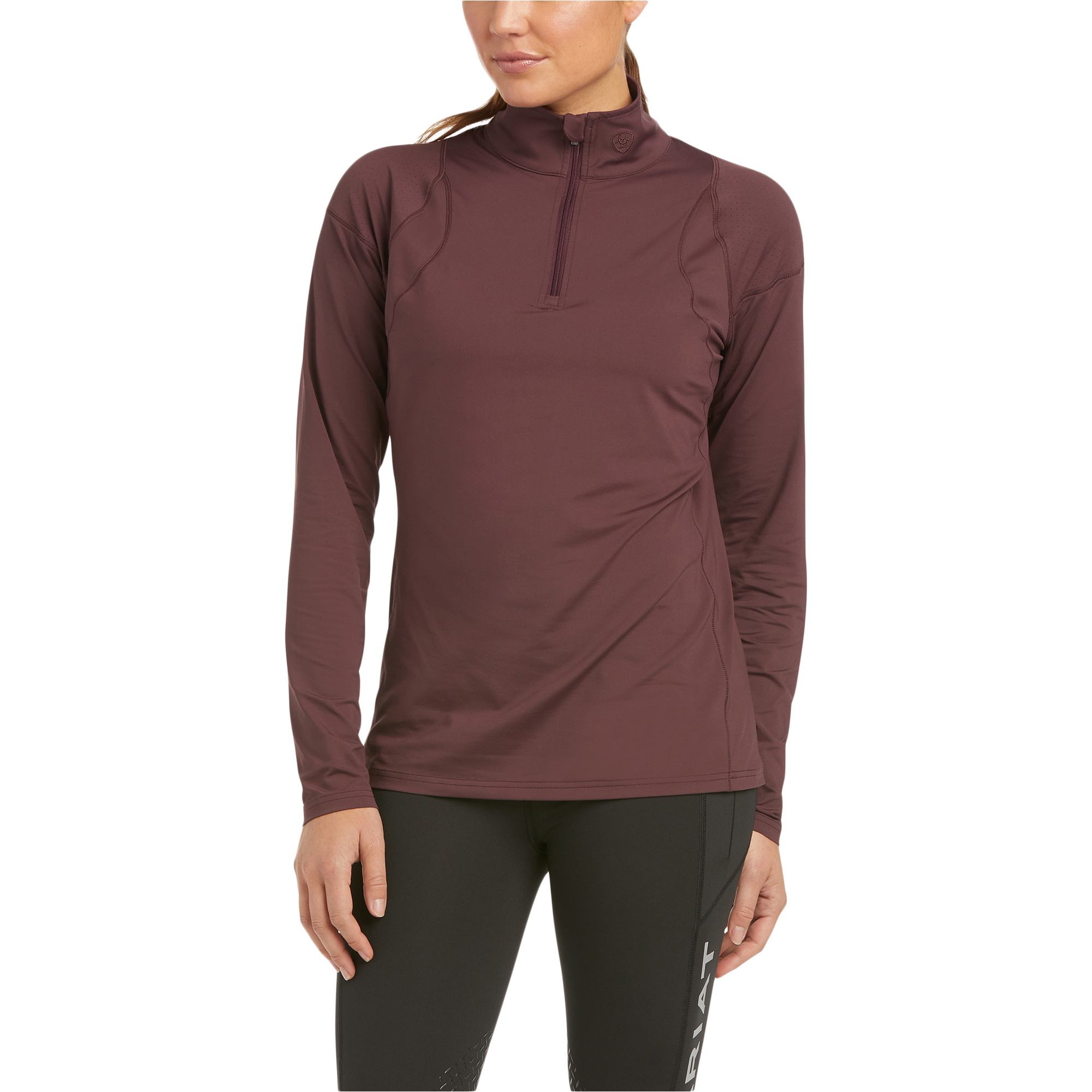 Ariat Womens Auburn 1/4 Zip Long Sleeve Baselayer Cocoa 10034797