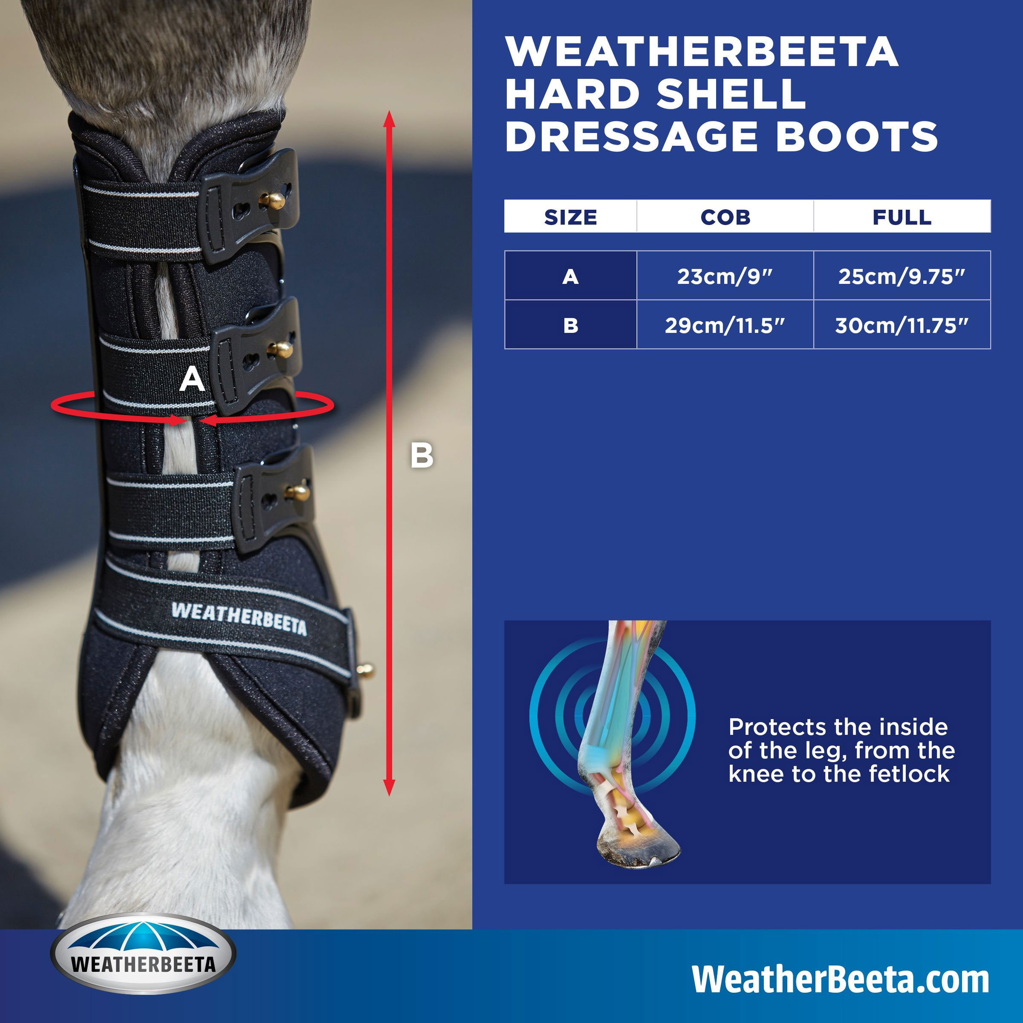 Weatherbeeta Hard Shell Dressage Boots 0082 - Black