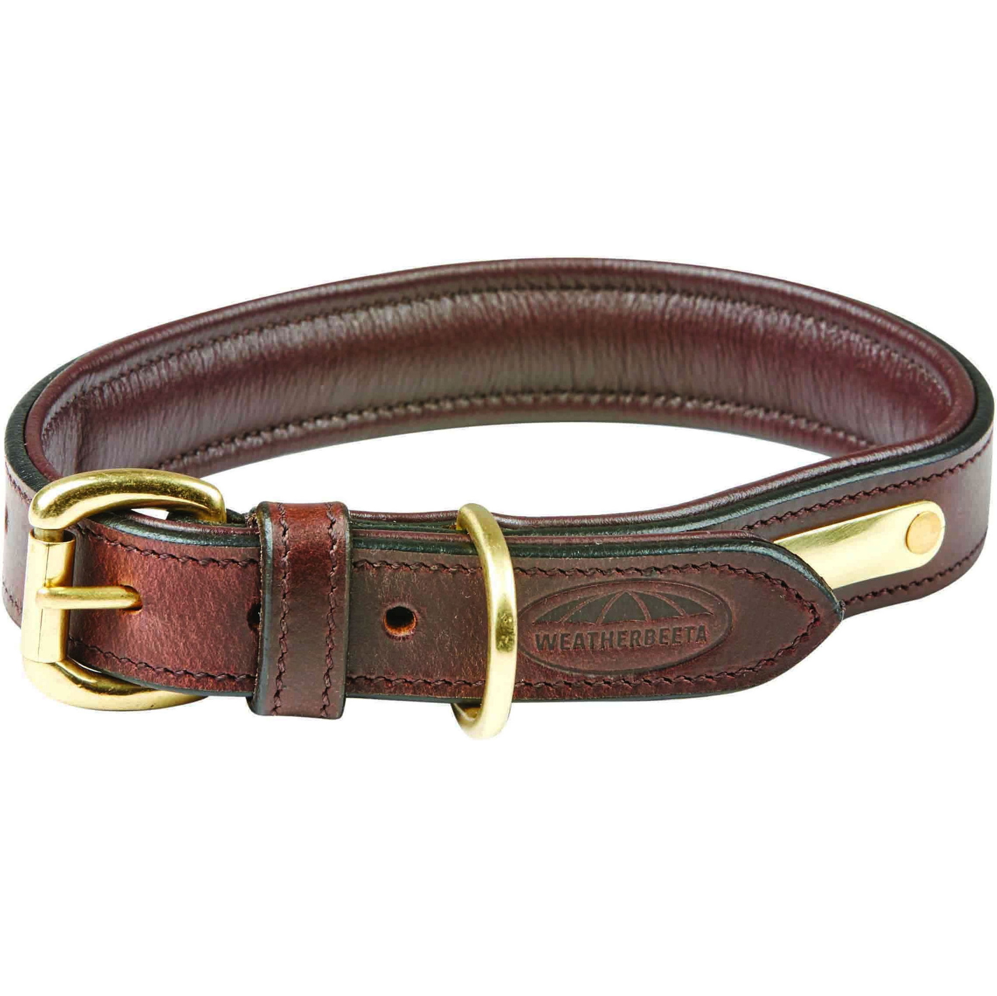 Weatherbeeta Padded Leather Dog Collar 1001696 - Brown