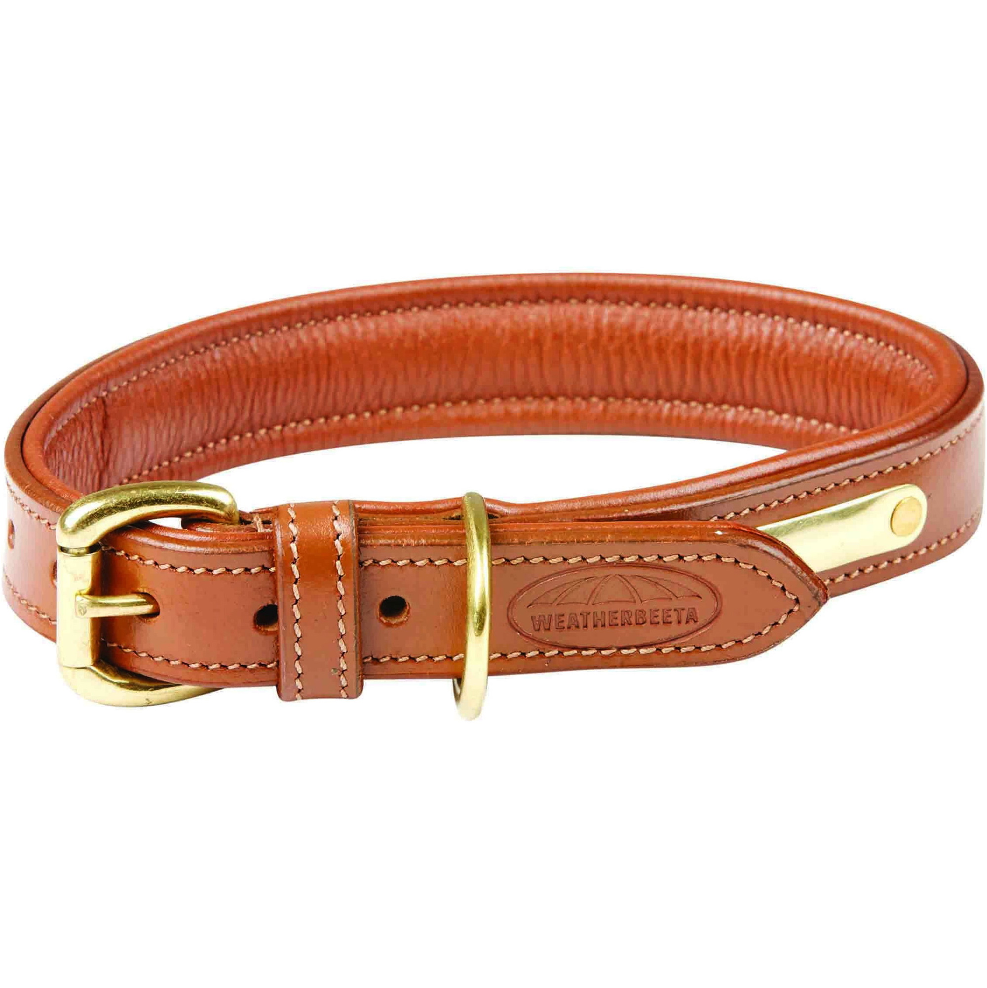 Weatherbeeta Padded Leather Dog Collar 1001696 - Tan