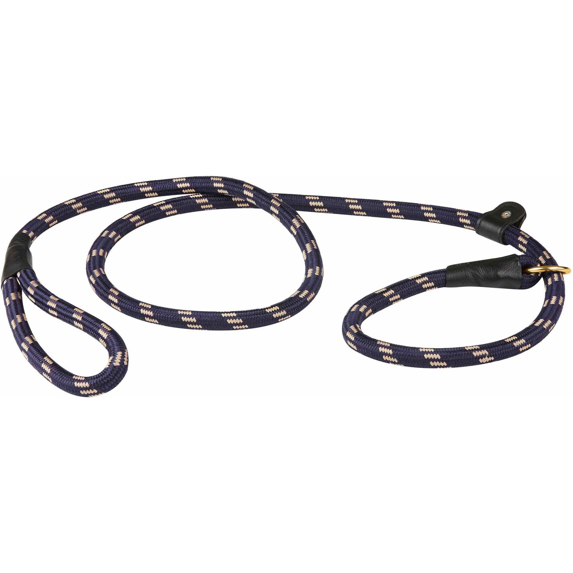 Weatherbeeta Rope Leather Slip Dog Lead - Navy
