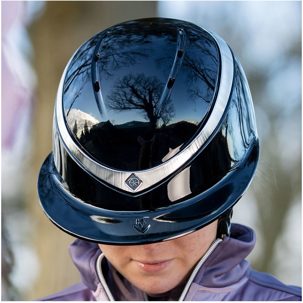 2025 Charles Owen Casque Et Bandeau Halo Gloss Haloglossbs - Black Gloss / Platinum