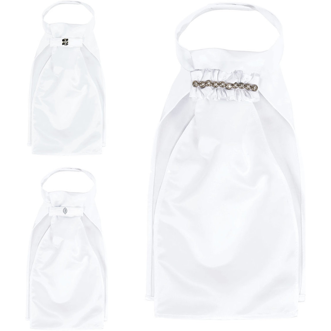 Pikeur Womens Plastron Changeable Show Stock - White / Silver