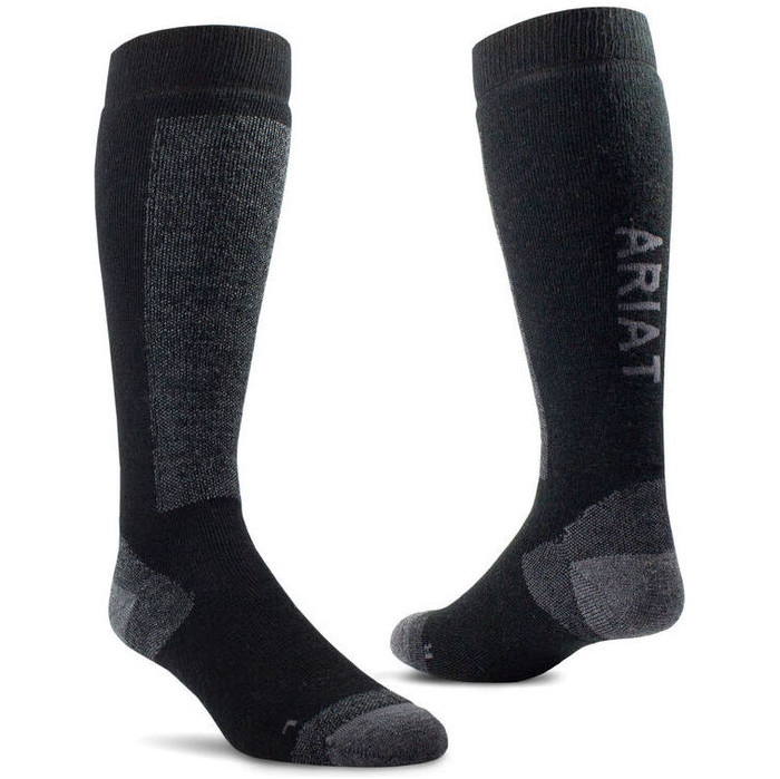 2021 Ariat Tek Merino Socks 10037886 - Black / Grey