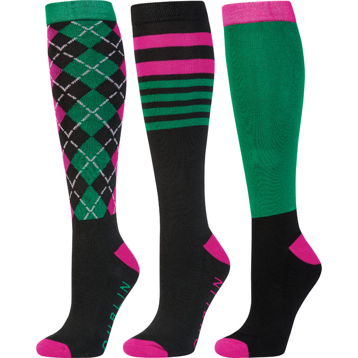 2022 Dublin 3 Pack Socks 1004094073 - Emerald Argyle