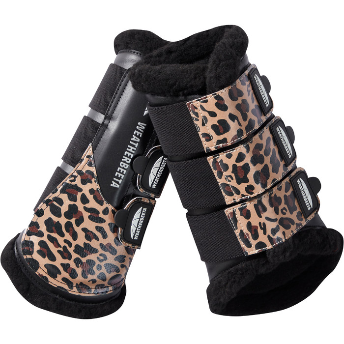 Weatherbeeta Leopard Brushing Boots 1006958001 Brown Leopard Print