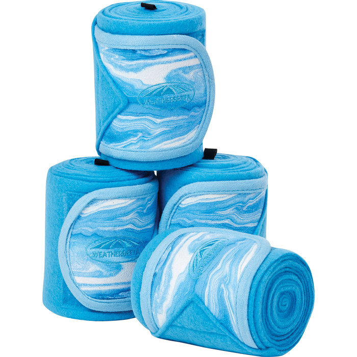 2022 Weatherbeeta Marble Fleece 3.5m Bandage 4 Pack 1008706 - Blue Swirl