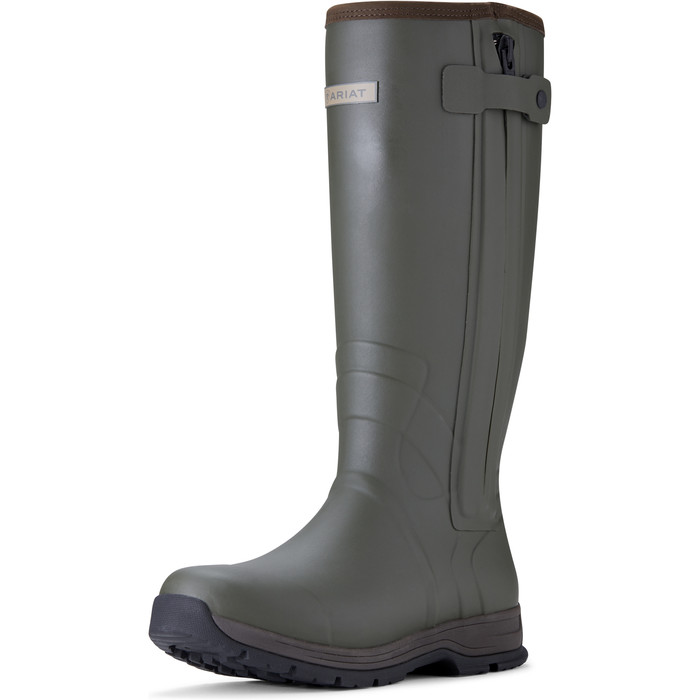 Ariat Mens Burford Insulated Zip Wellington Boot - Olive Green