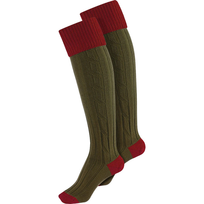 2021 Alan Paine Womens Sock SOCL51 - Red / Olive