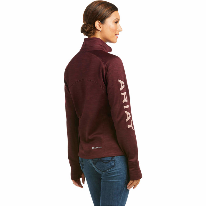 ARIAT -WOMEN'S Tek Team 1/2 Zip Sweatshirt ( WINDSOR WINE )