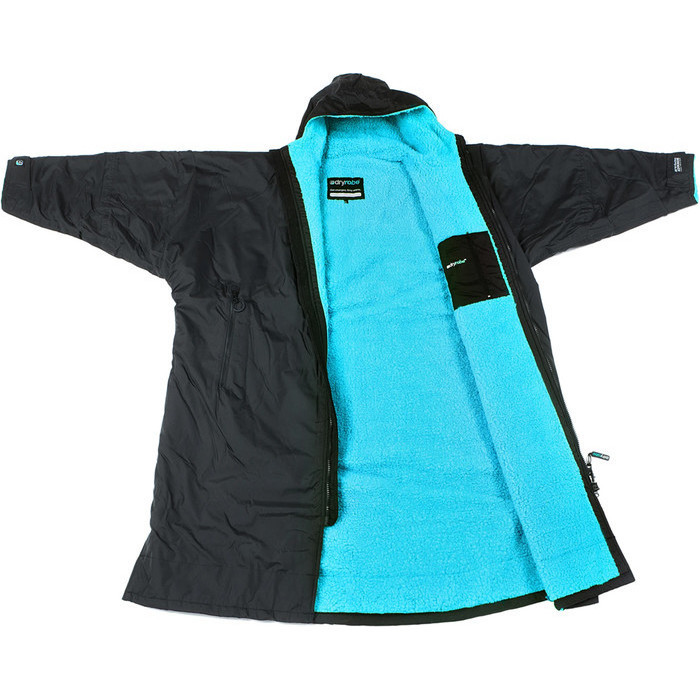 2022 Dryrobe Advance Long Sleeve Premium Outdoor Change Robe LSDABB - Black / Blue