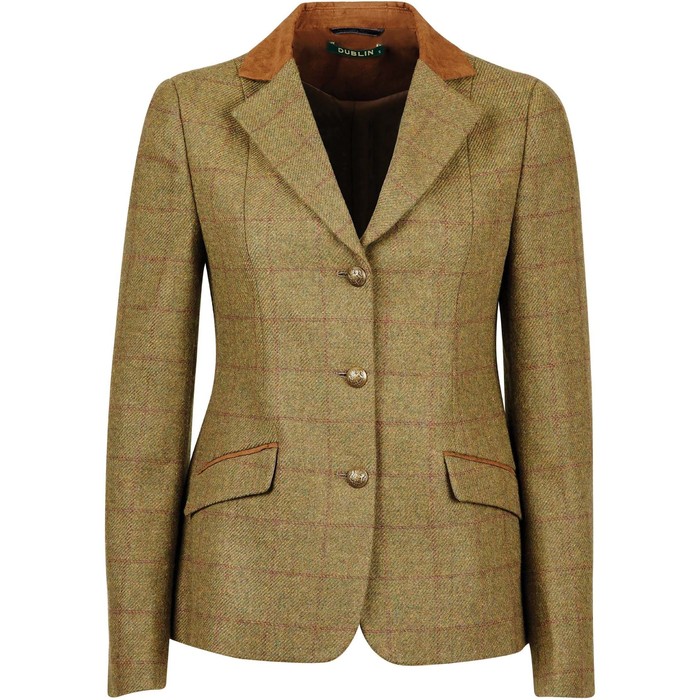 2022 Dublin Girls Albany Tweed Suede Collar Tailored Jacket 100176500 - Brown