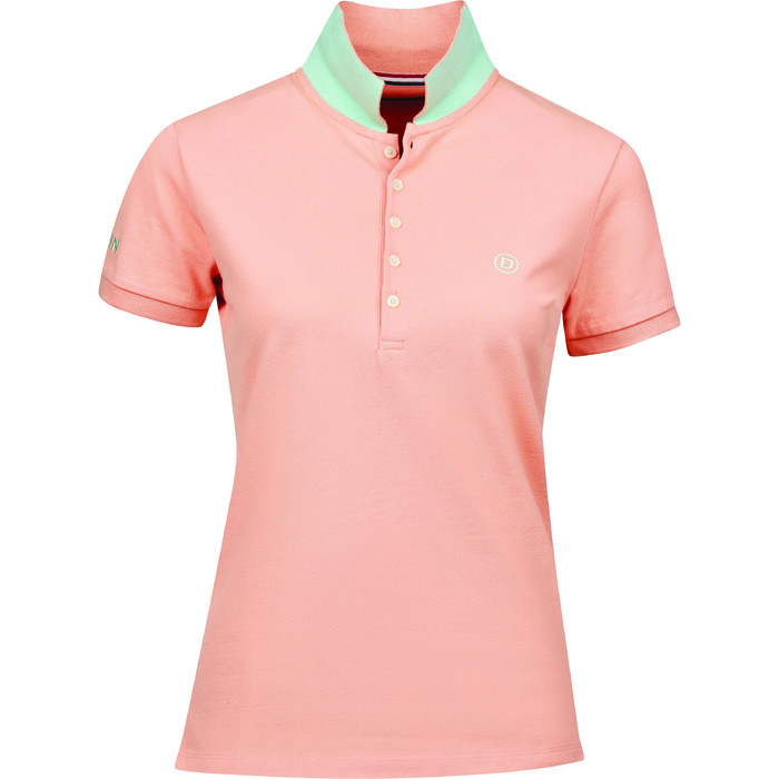Dublin Lily Cap Sleeve Polo contrast woven collar with contrast under collar and 