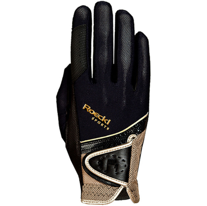 2022 Roeckl Madrid Riding Gloves 3301-249 - Black / Gold