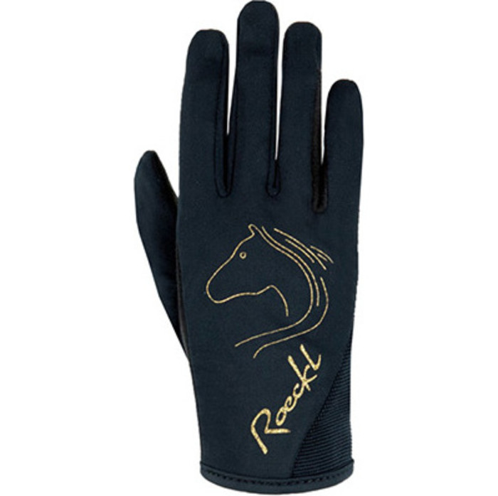 2022 Roeckl Junior Tryon Riding Glove 3307-006 - Black / Gold