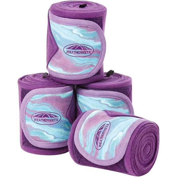2022 Weatherbeeta Marble Fleece 3.5m Bandage 4 Pack 1008706 - Purple Swirl