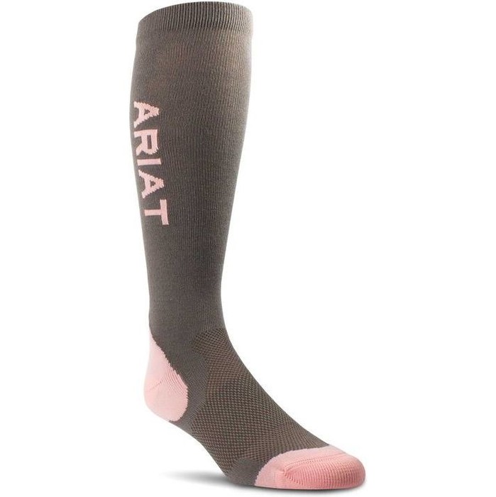2022 Ariat Ariattek Performance Socks 10040224 - Iron / Pink