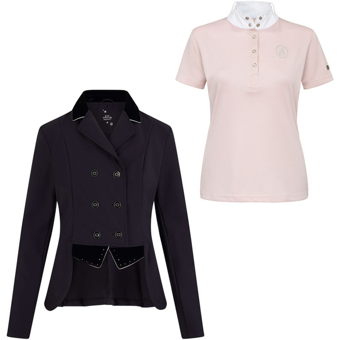 2022 Imperial Riding Womens IRHDouble Expactacular Competition Jacket & IRHStarlight Competition shirt - Black / Pink