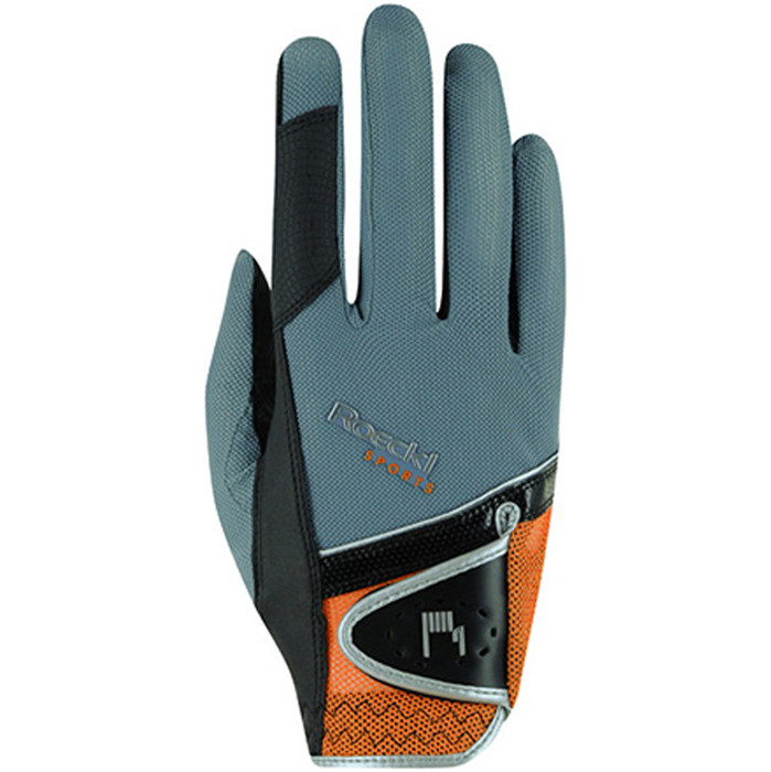 2022 Roeckl Madrid Riding Gloves 301249 - Grey / Orange