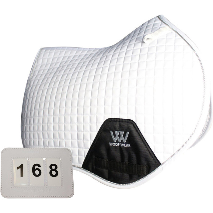 2022 Woof Wear Close Contact Saddle Cloth & Dressage Number Holder Bundle WS0003/19 - White