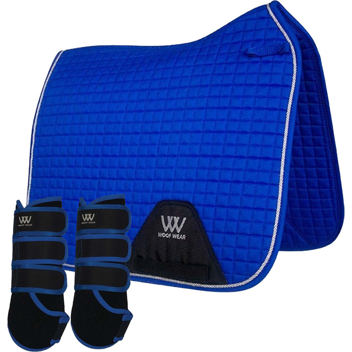 2022 Woof Wear Dressage Saddle Cloth & Training Wraps Bundle WB0061WS0002 - Electric Blue