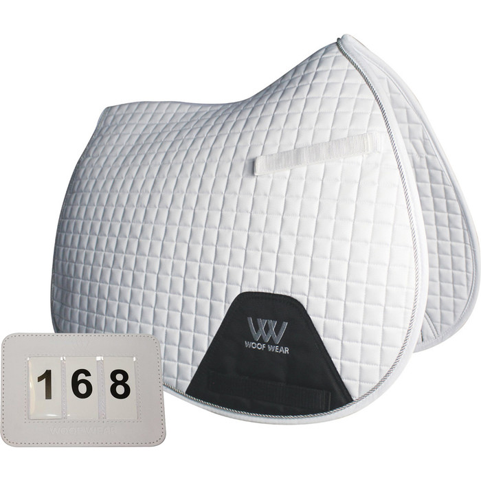 2022 Woof Wear General Purpose Saddle Cloth & Dressage Number Holder Bundle WS0001/19 - White
