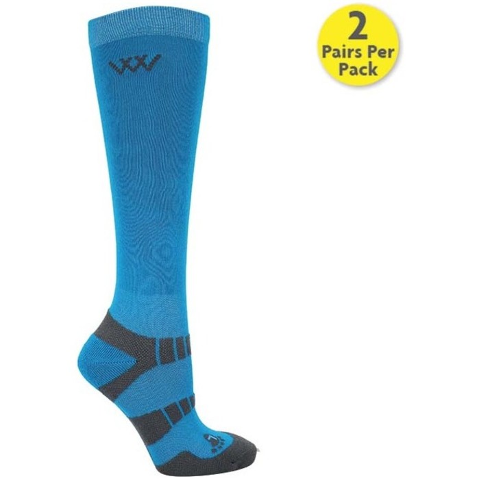 2022 Woof Wear Junior Young Rider Pro Socks WW0019 - Turquoise / Grey