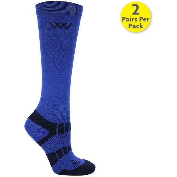 2022 Woof Wear Junior Young Rider Socks WW0019 - Electric Blue / Navy
