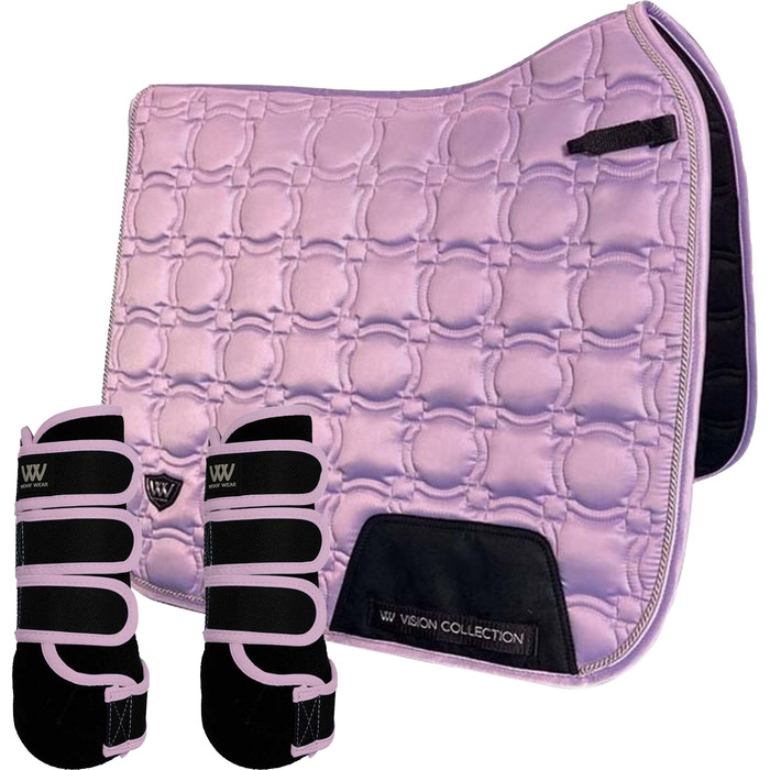 2022 Woof Wear Vision Dressage Pad & Training Wraps Bundle WS0006WB0061 - Lilac
