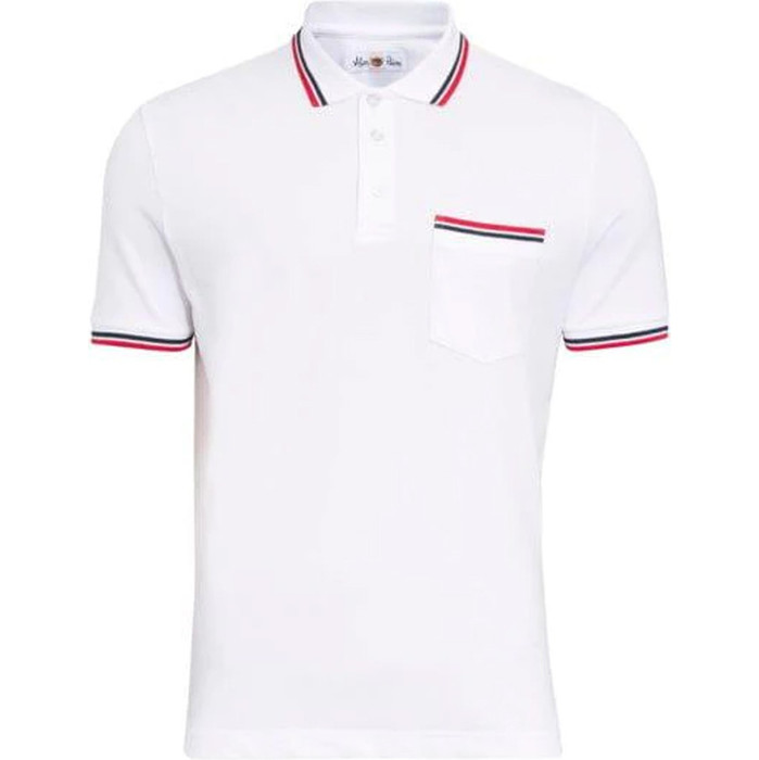 2023 Alan Paine Mens Shoreham Pique Polo Shirt LS1801 - White