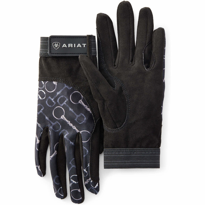 2023 Ariat Tek Grip Glove 10043946 - Charcoal Bit Print