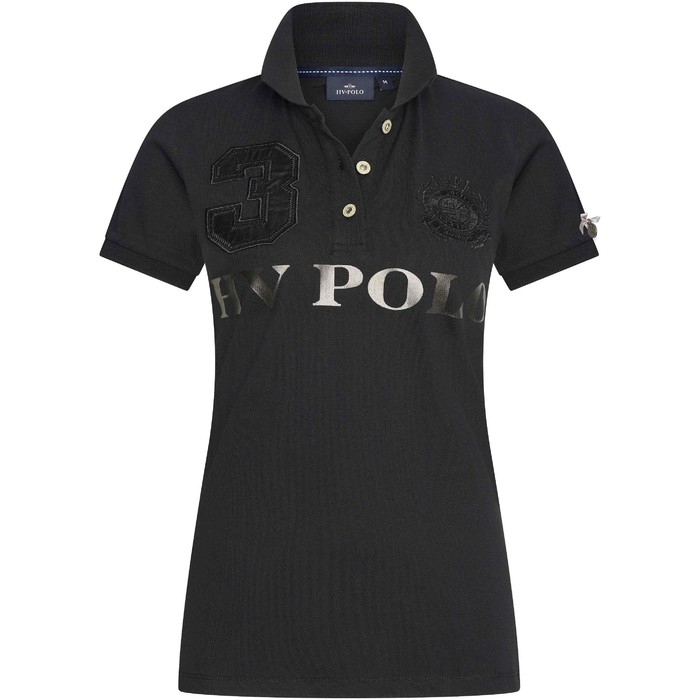 2023 Hv Polo Damen Favouritas Eq Poloshirt 403390002 - Schwarz Metallic
