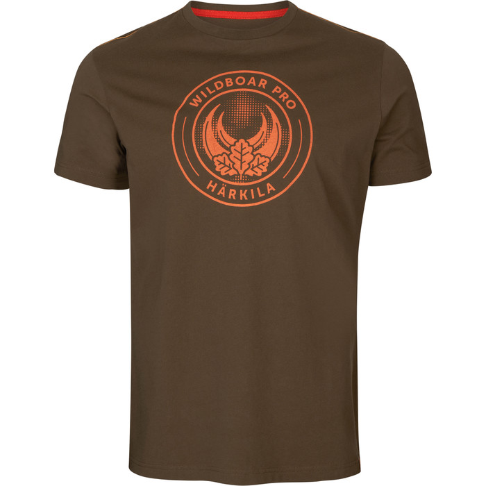 2023 Harkila Mens 2 Pack Wildboar Pro Short Sleeve T-Shirt 160105831 - Light Willow Green / Demitasse Brown