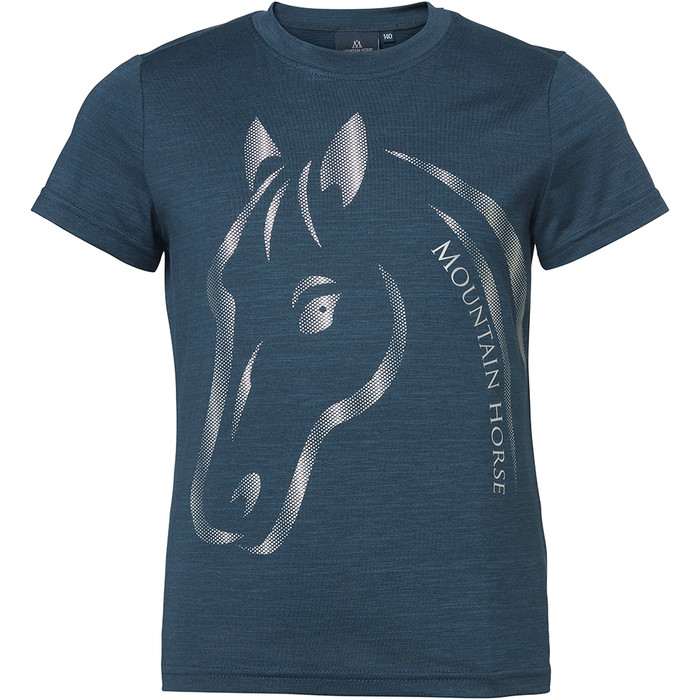 2023 Mountain Horse Childrens U&I Tech T-Shirt 0454004 - Navy