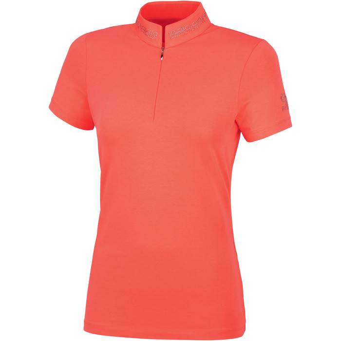 2023 Pikeur Womens Vroni Polo Top 321200 200 - Coral Red