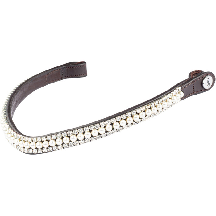 Frontal De Filet Pour Cheval En Cuir Marron Cousu Main - Taille Poney 13 Pouces - Neuf Sans étiquette