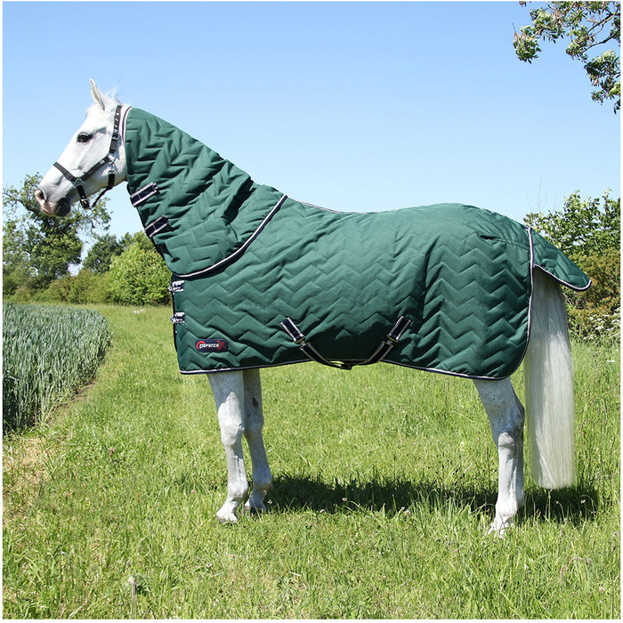 2022 Hy Equestrian DefenceX 100 Stable Rug w /  Detachable Neck Cover 29391 - Green