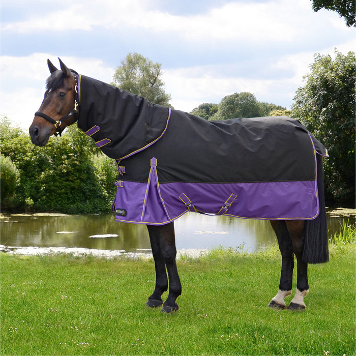Hy Equestrian Stormx Original 200g Detach-A-Neck Turnout Rug - Black / Purple
