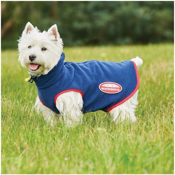 2022 Weatherbeeta Comfitec Fleece Zip Dog Coat 1003457 - Navy / Red