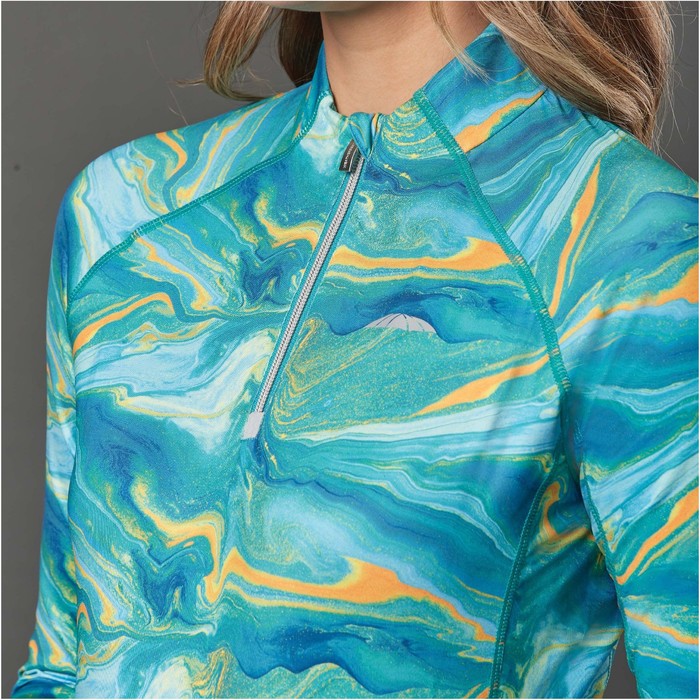 2022 Weatherbeeta Womens Ruby Printed Long Sleeve Top 1009342016 - Blue / Orange Swirl