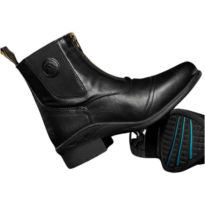 Stivali Da Equitazione Mountain Horse Donna Veganza | Zip Paddock Nero | Tomaia In Similpelle Vegan | Suola Vertycore