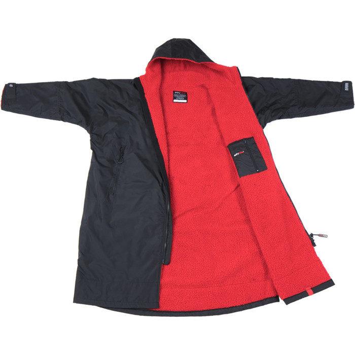 2021 Dryrobe Advance Long Sleeve Premium Outdoor Change Robe LSDABB - Black / Red