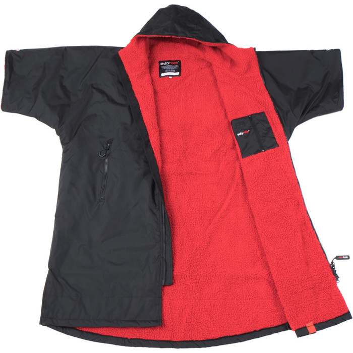 2022 Dryrobe Advance Short Sleeve Premium Outdoor Change Robe ASDABB - Black / Red