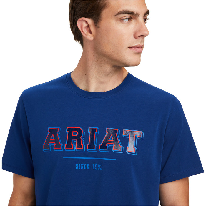 2022 Ariat Mens Varsity Short Sleeve Top 10041352 - Estate Blue