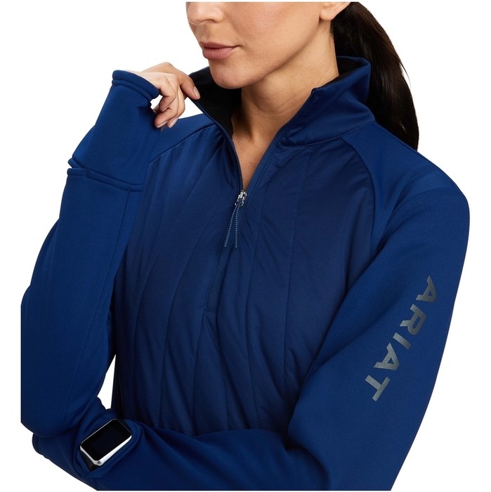 2022 Ariat Womens Venture 1/2 Zip Sweatshirt 10041396 - Estate Blue