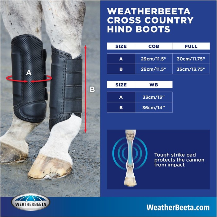 Weatherbeeta Cross Country Boots Hind - Black